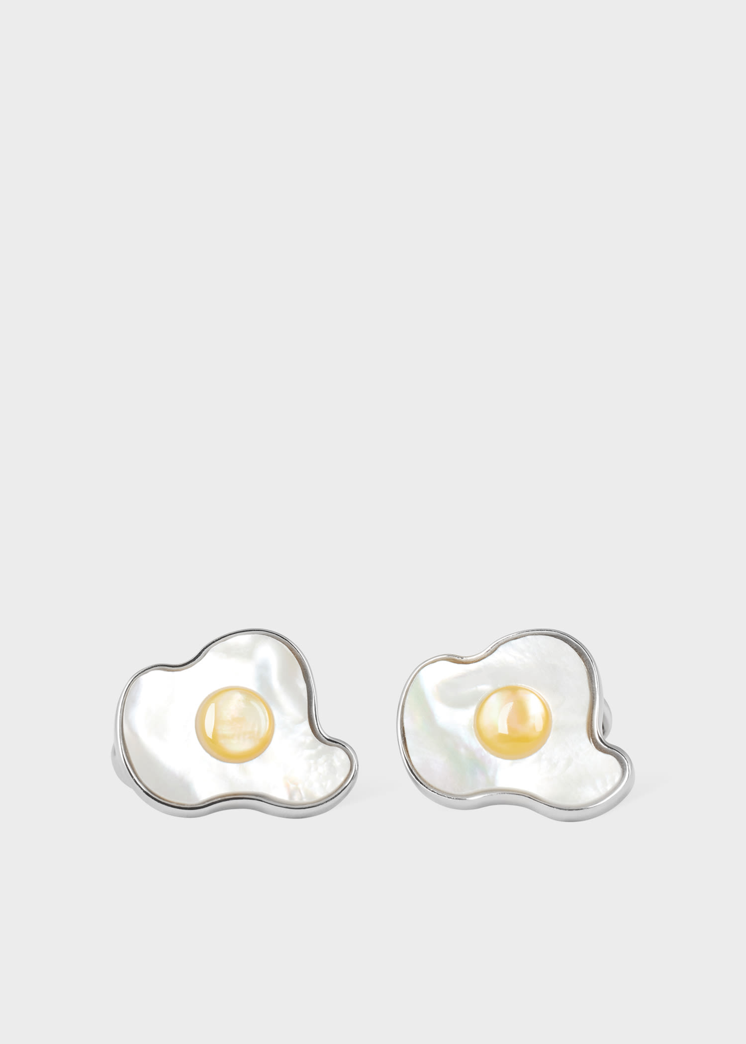 Paul Smith Fried Egg Cufflinks White In White