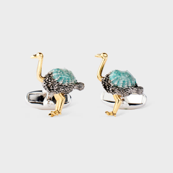 Paul Smith Multicolour 'bird' Cufflinks In Metallic