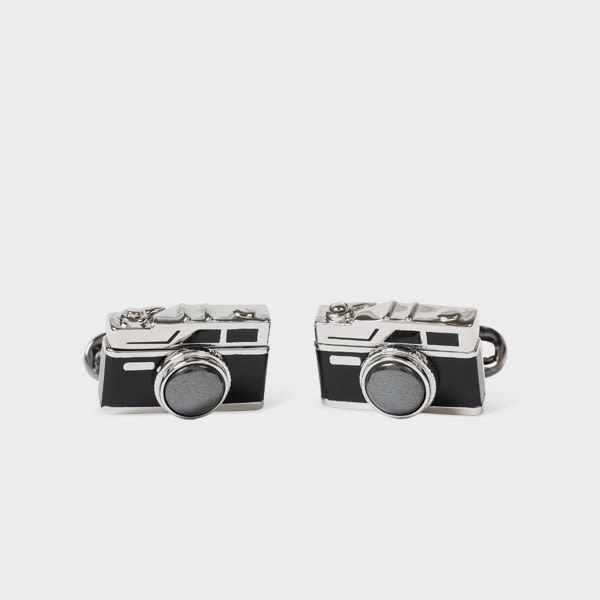 Paul Smith Black 'camera' Cufflinks In Black