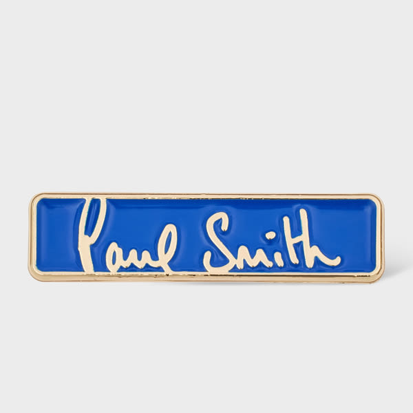 Paul Smith Loves Barbour - Signature Logo Pin Badge White