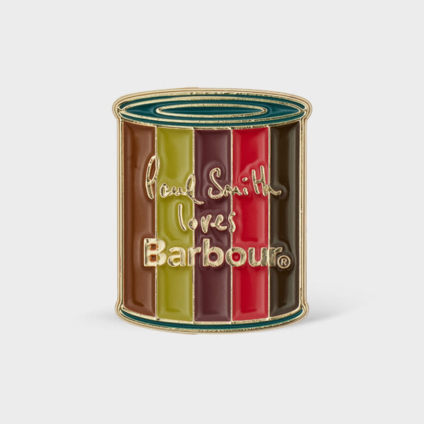 Paul Smith Loves Barbour - Wax Tin Pin Badge White