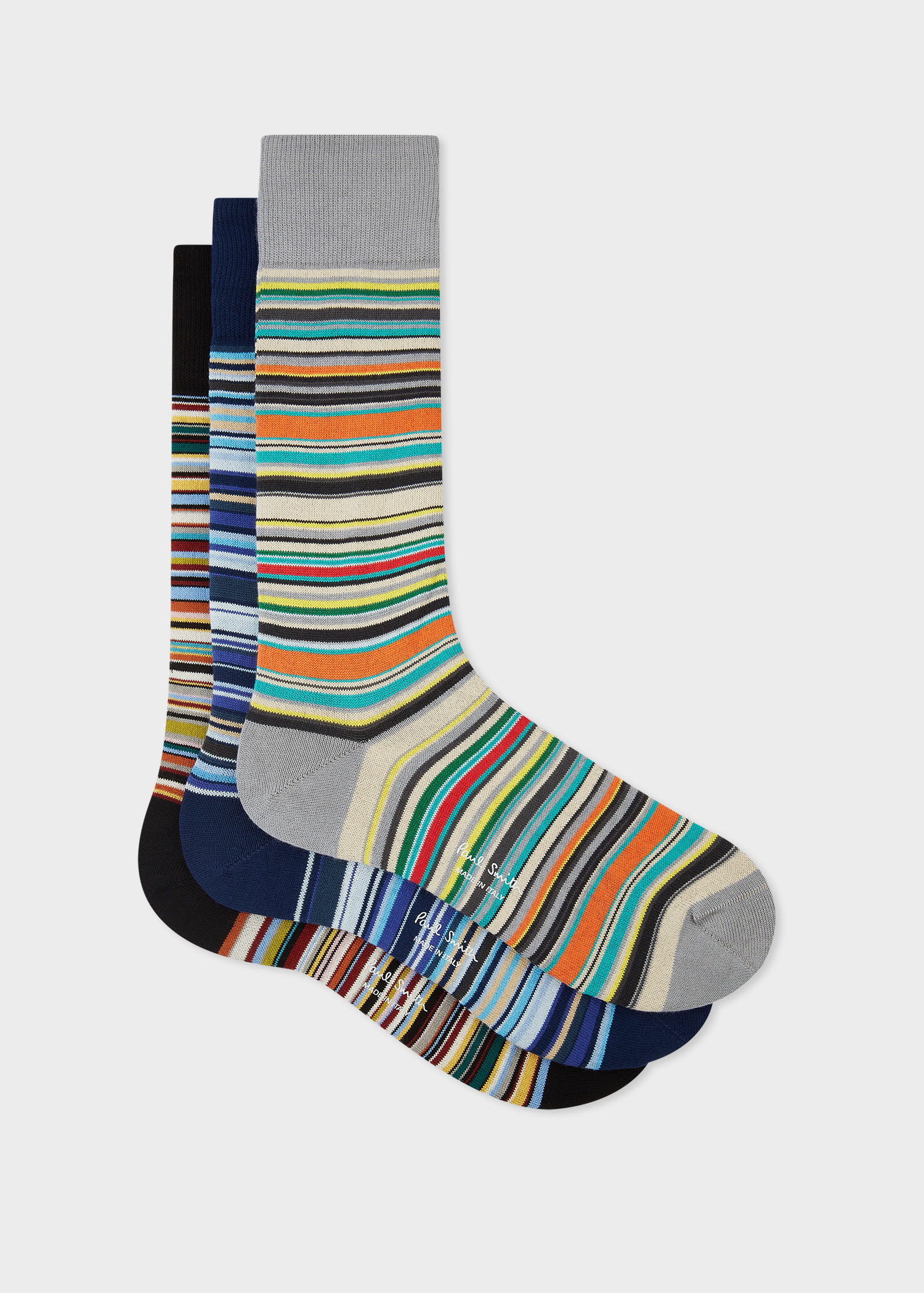 Paul Smith Tri-Colour 'Signature Stripe' Socks Three Pack Multicolour