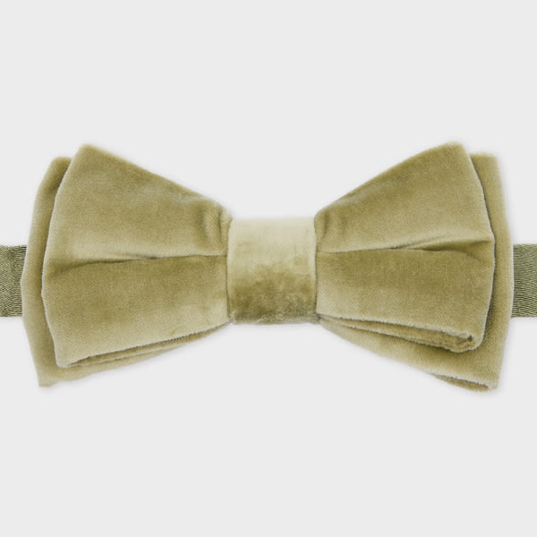 Paul Smith Pistachio Green Velvet Pre-tied Bow Tie In Green