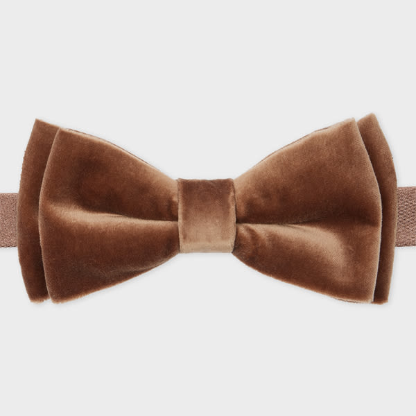 Paul Smith Light Brown Velvet Bow Tie In Brown