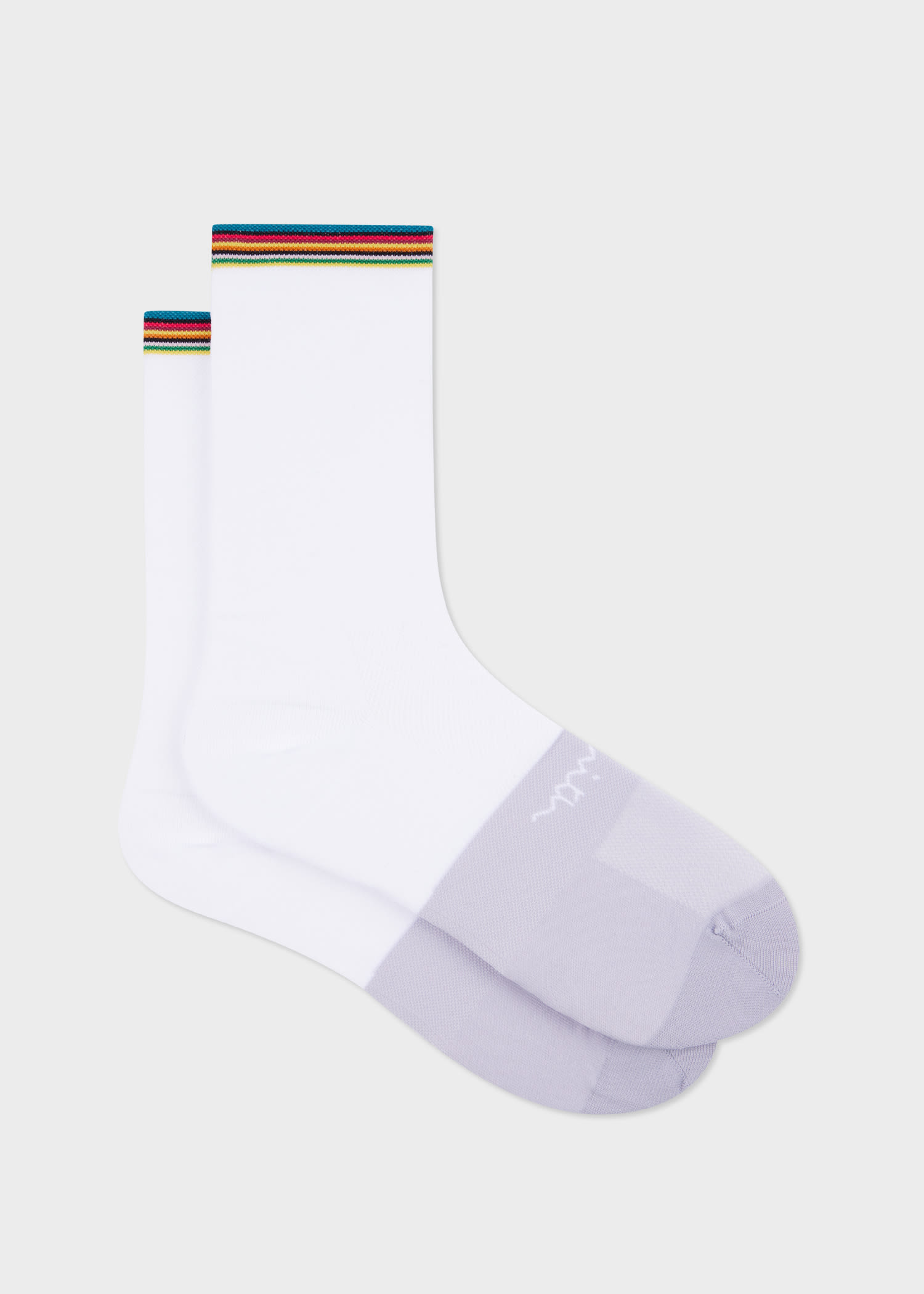 Paul Smith White 'signature Stripe' Cycling Socks In White