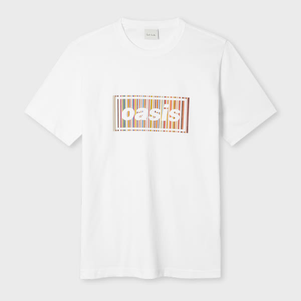 Paul Smith X Oasis - White 'signature Stripe' Logo T-shirt In Neutral