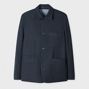 Paul Smith Navy Extra-fine Wool Work Jacket Blue In Blue