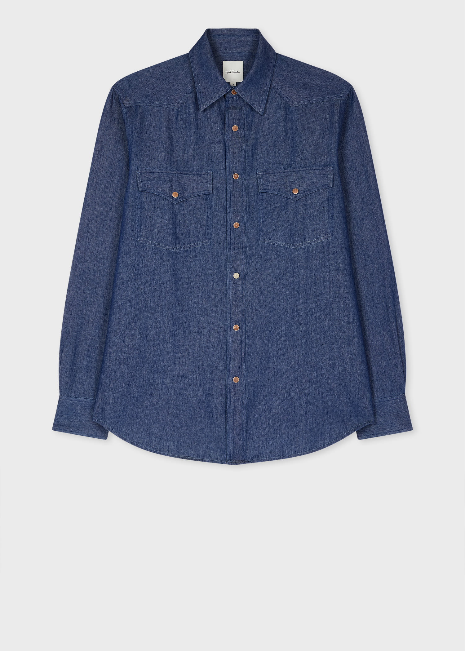 Paul Smith Rinse-Wash Indigo Denim Western Shirt Blue