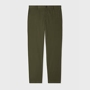 Paul Smith Dark Khaki Garment Dye Chinos Green In Green