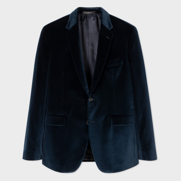 Paul Smith The Kensington - Slim-Fit Navy Velvet Two-Button Blazer Blue