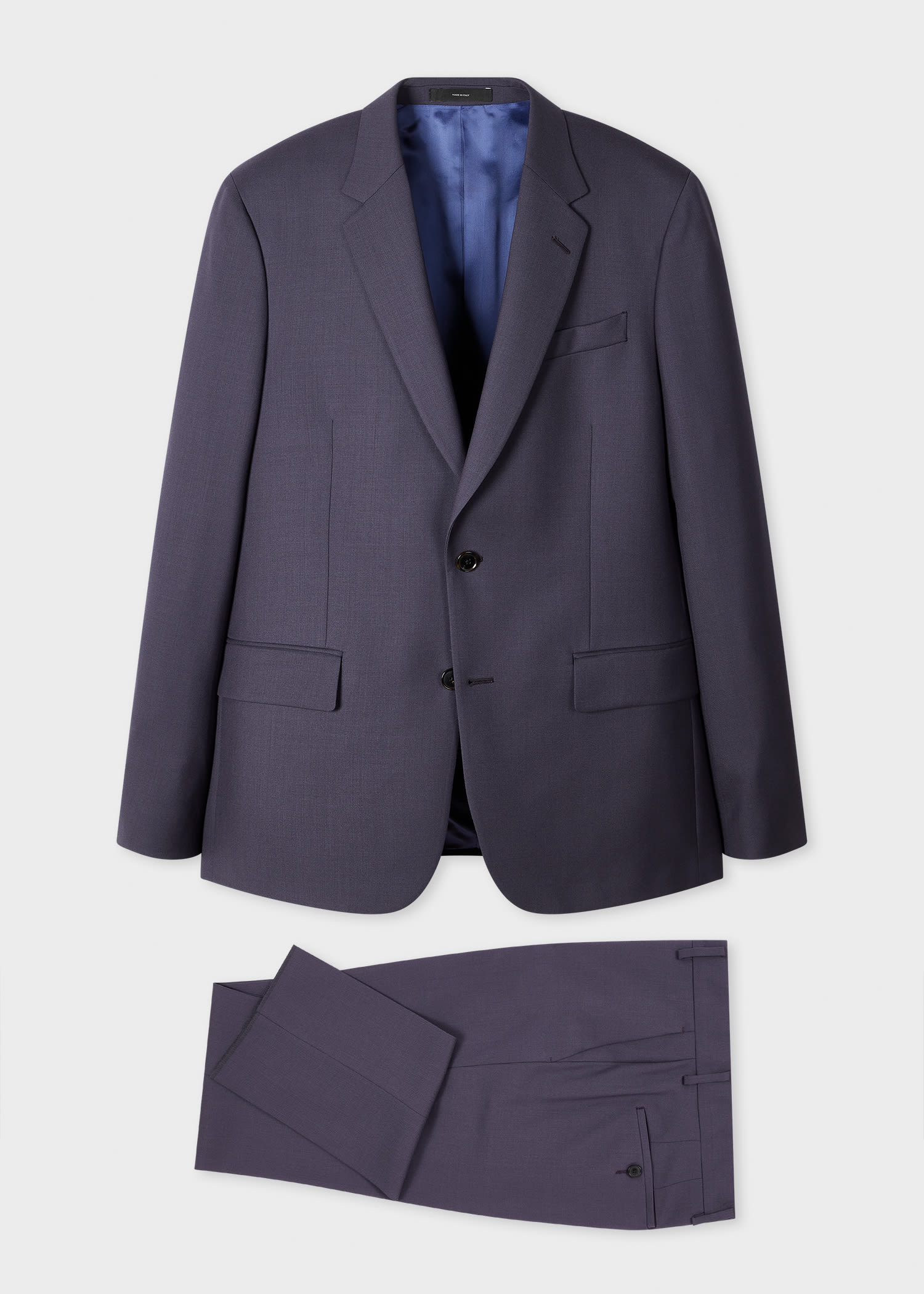 Paul Smith The Soho - Tailored-fit Slate Grey Wool 'a Suit To Travel In' Purple