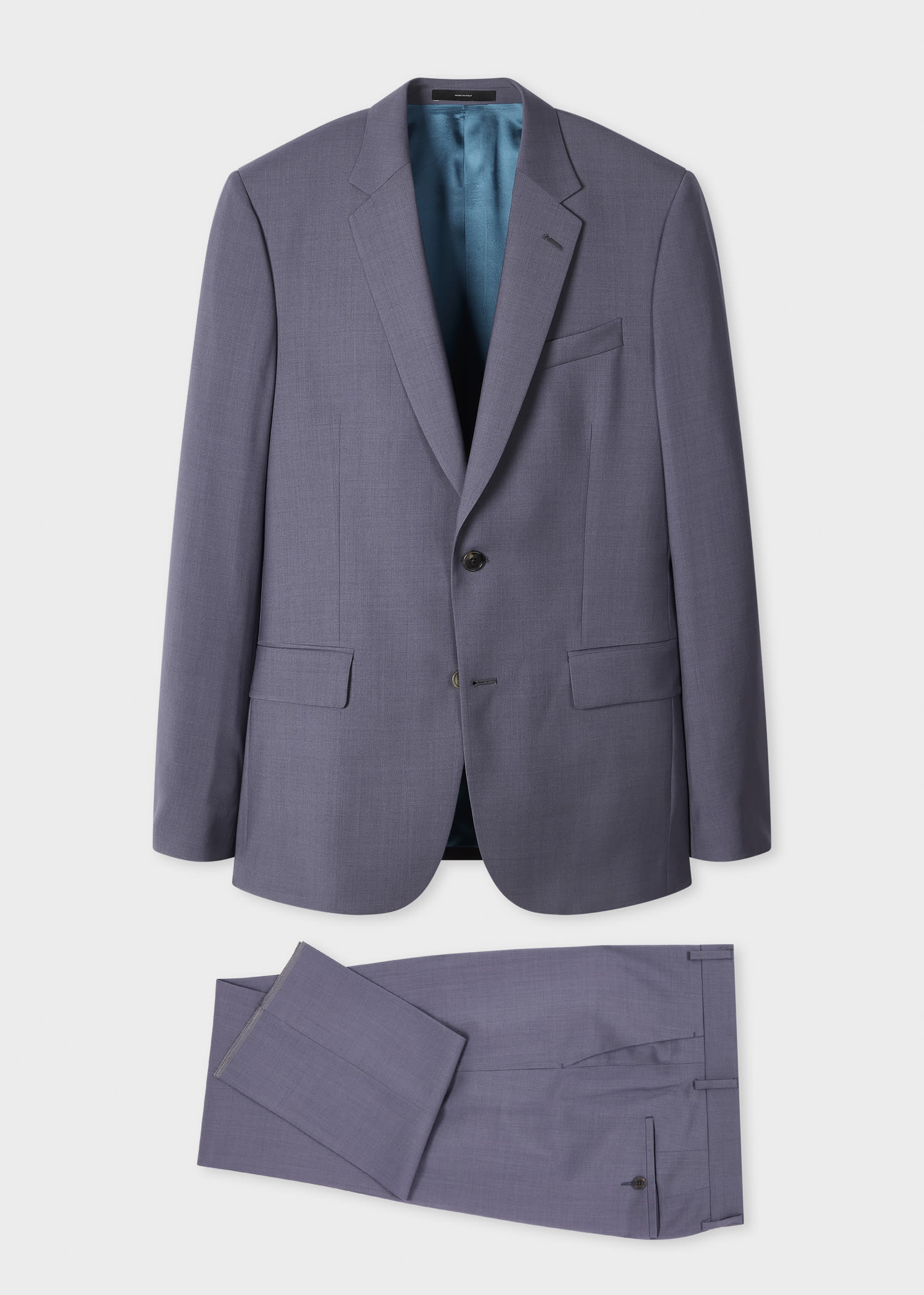 Paul Smith The Soho - Tailored-fit Grey Overdyed Melange Wool Suit Purple In Purple
