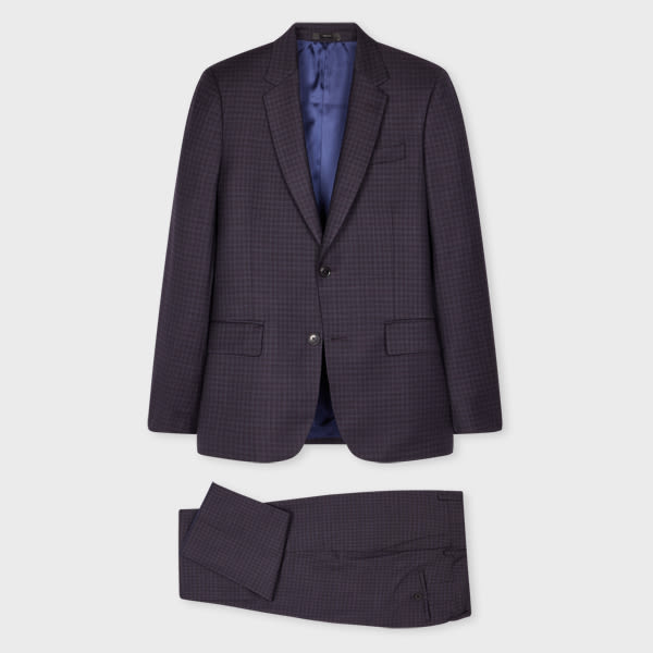 Paul Smith The Soho - Tailored-Fit Dark Purple Check Stretch-Wool Suit