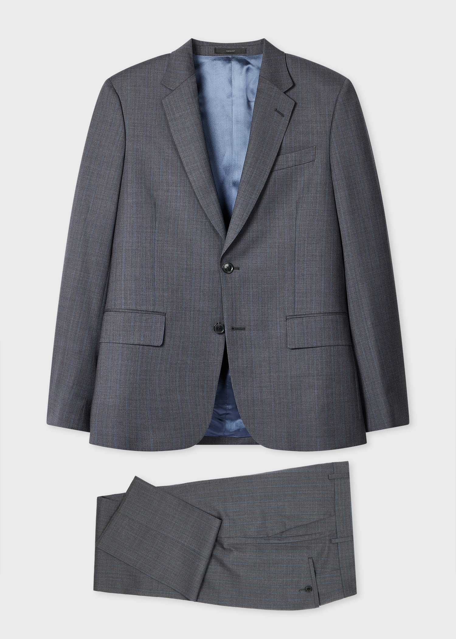 Paul Smith The Soho - Tailored-fit Grey Stripe Tropical Wool Suit In Gray
