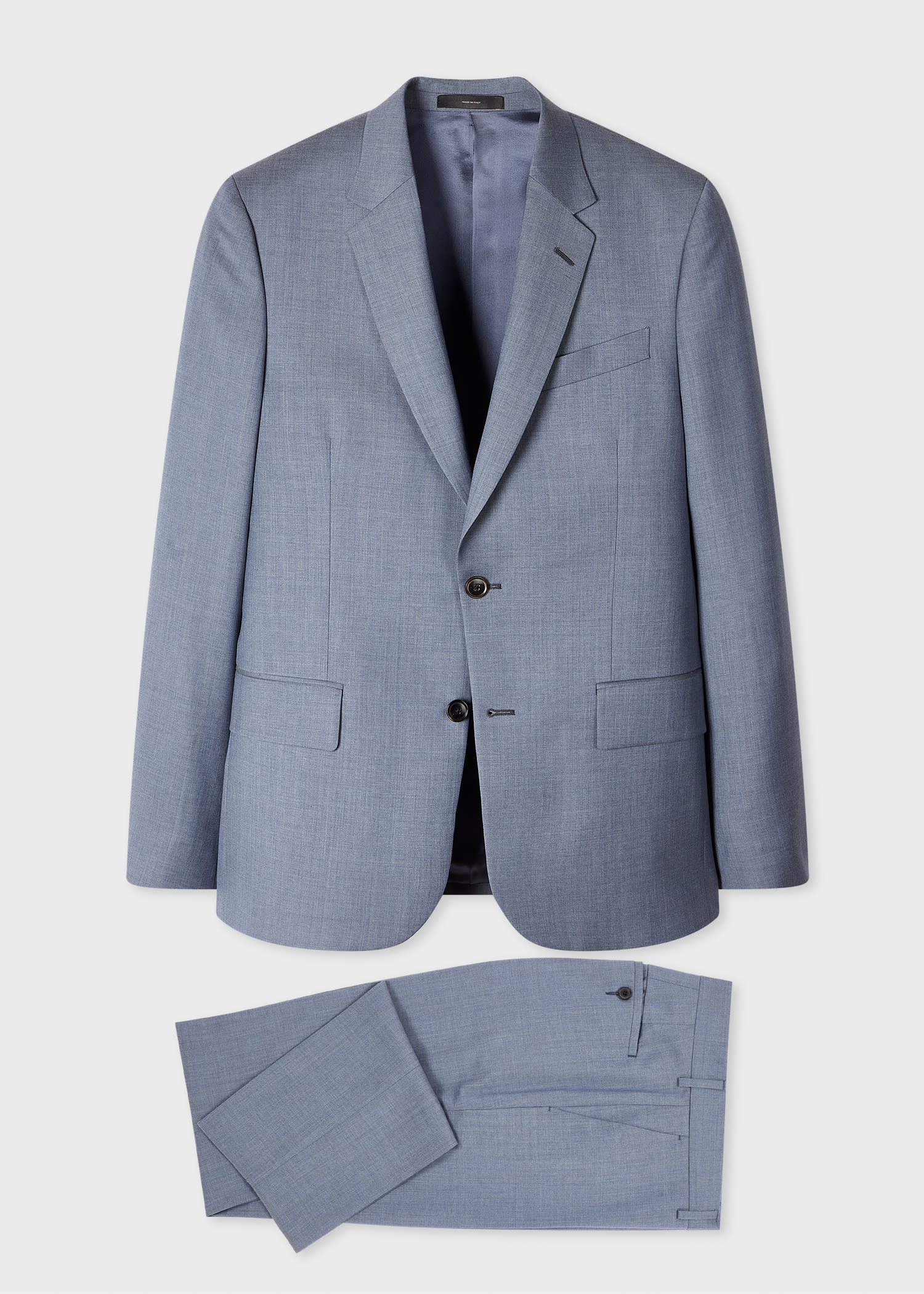 Paul Smith The Soho - Tailored-fit Blue Marl Tropical Wool Suit