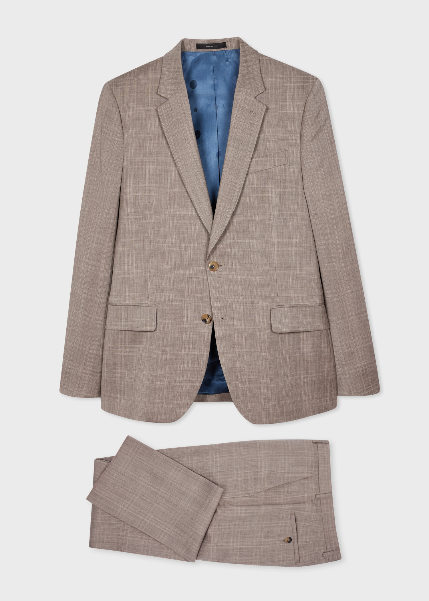 Paul Smith The Soho - Tailored-Fit Grey Check Wool Suit White