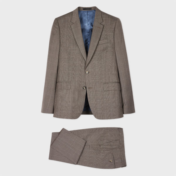 Paul Smith The Soho- Tailored Fit Brown Check Wool Suit