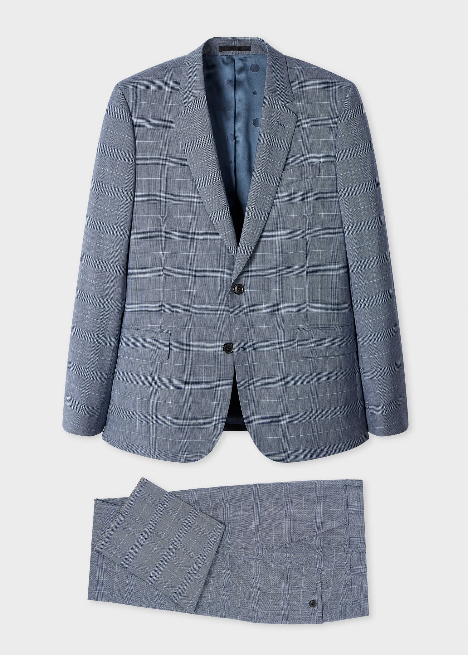 Paul Smith The Soho - Tailored-fit Light Blue Wool Check Suit