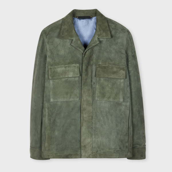 PAUL SMITH DARK GREEN CASUAL-FIT SUEDE JACKET