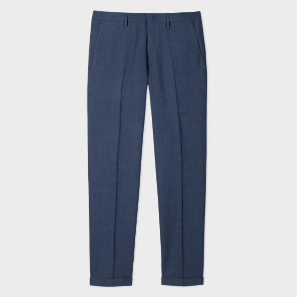 Paul Smith Slim-Fit Slate Blue Wool Nep Trousers