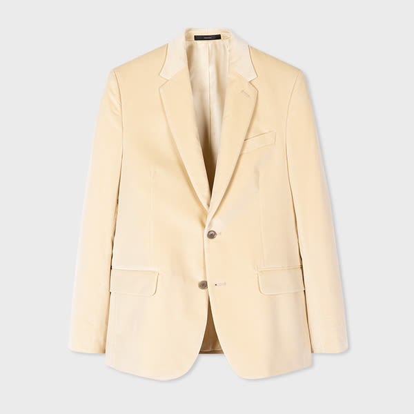 Paul Smith The Soho - Tailored-Fit Ivory Velvet Blazer White