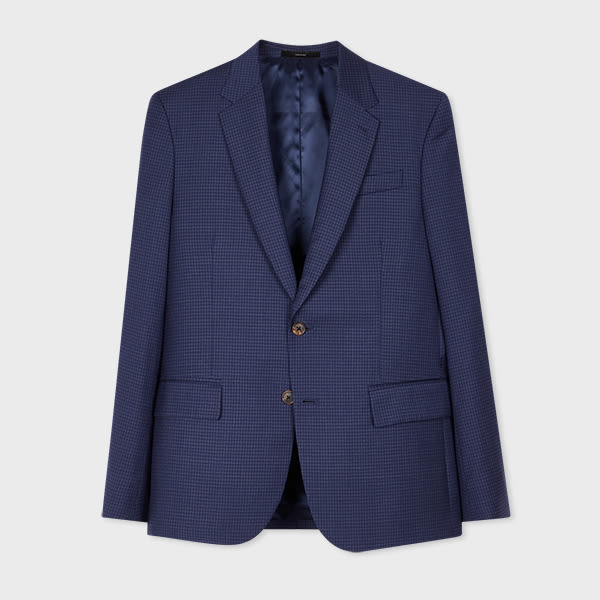 Paul Smith The Soho - Tailored-Fit Blue Gingham Wool Blazer