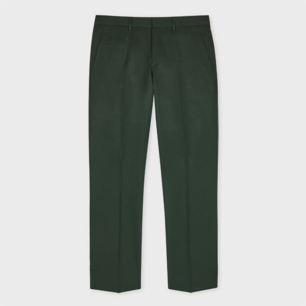 Paul Smith Slim Straight-Fit Forest Green Wool Gabardine Trousers