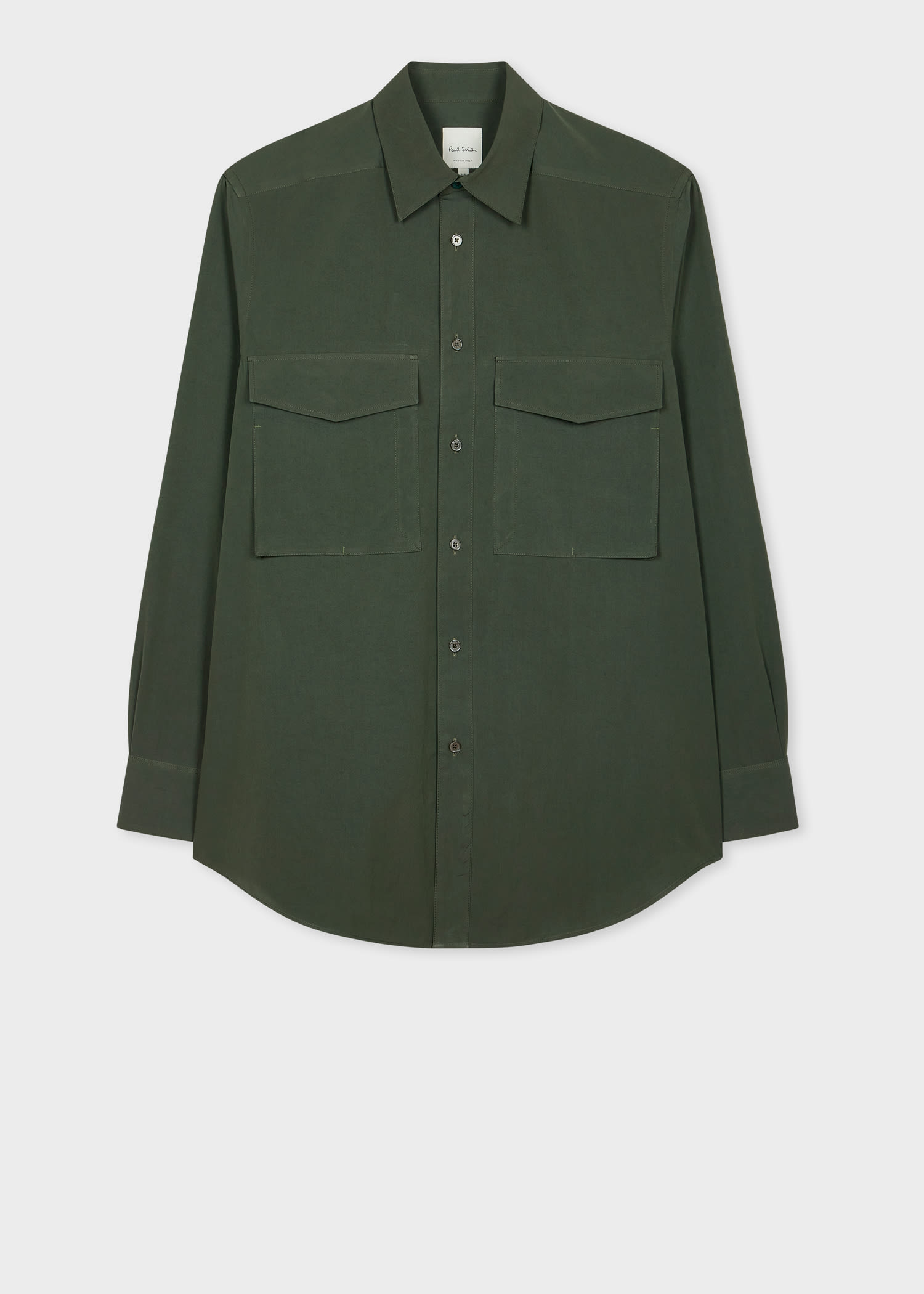 Paul Smith Military Green Cotton Poplin Casual-Fit Shirt