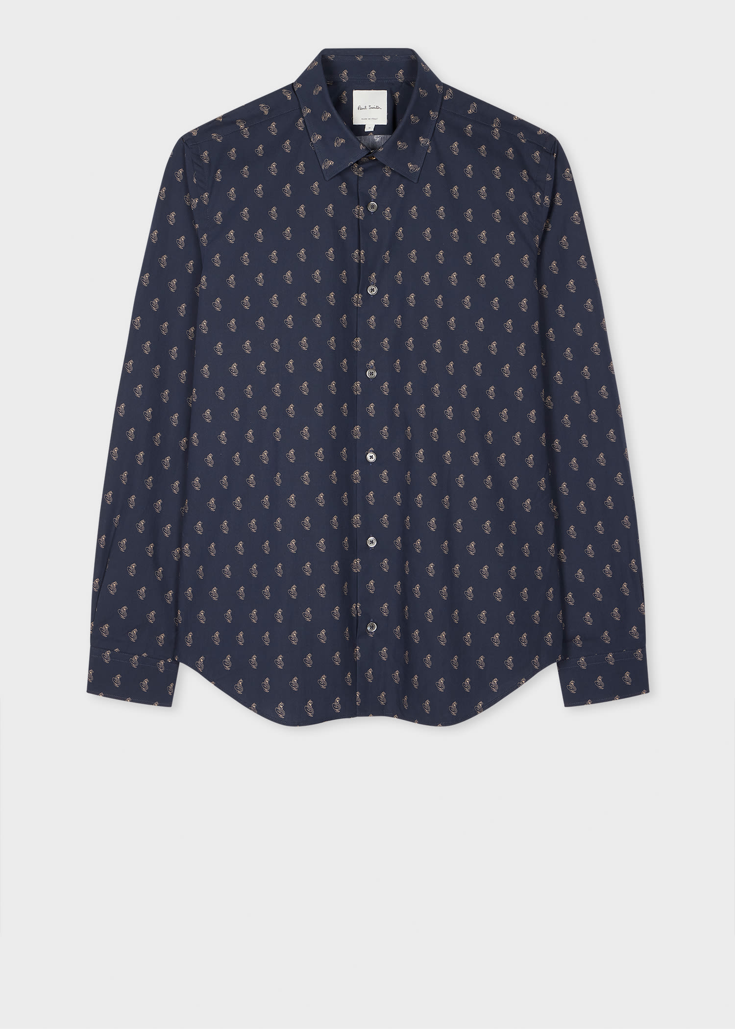 Paul Smith Super Slim-Fit Navy 'Year Of The Snake' Shirt Blue