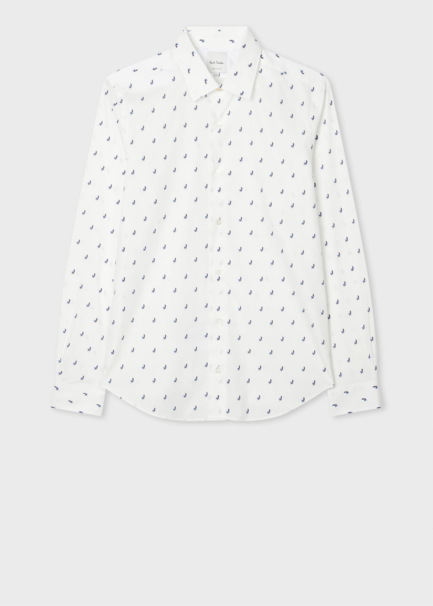 Paul Smith Super Slim-Fit White 'Butterfly' Print Shirt
