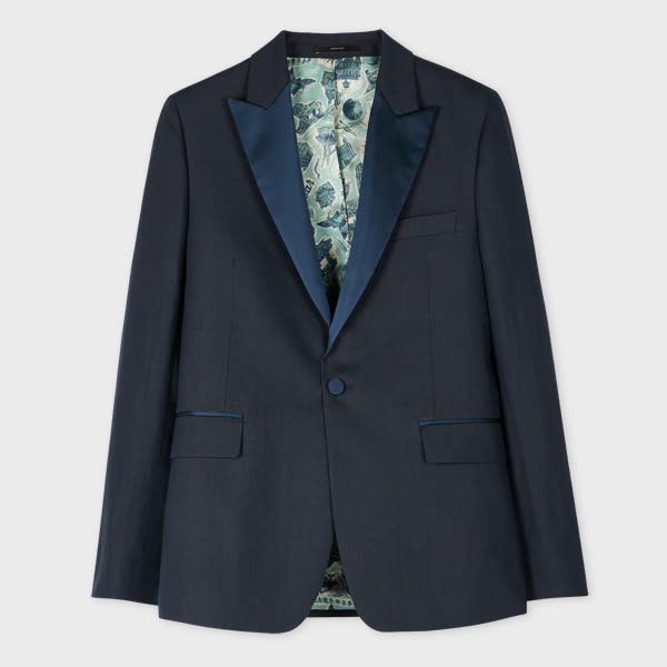 Paul Smith The Soho - Tailored-fit Navy Linen Evening Blazer Blue In Blue