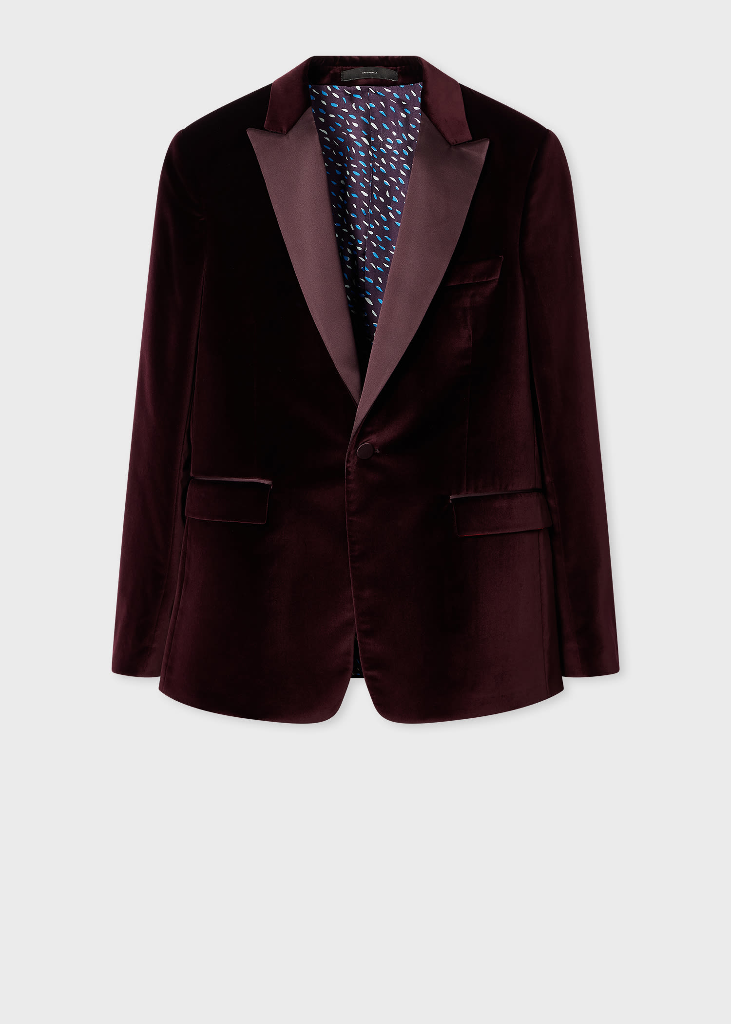 Paul Smith The Soho - Tailored-fit Burgundy Velvet Evening Blazer In Red