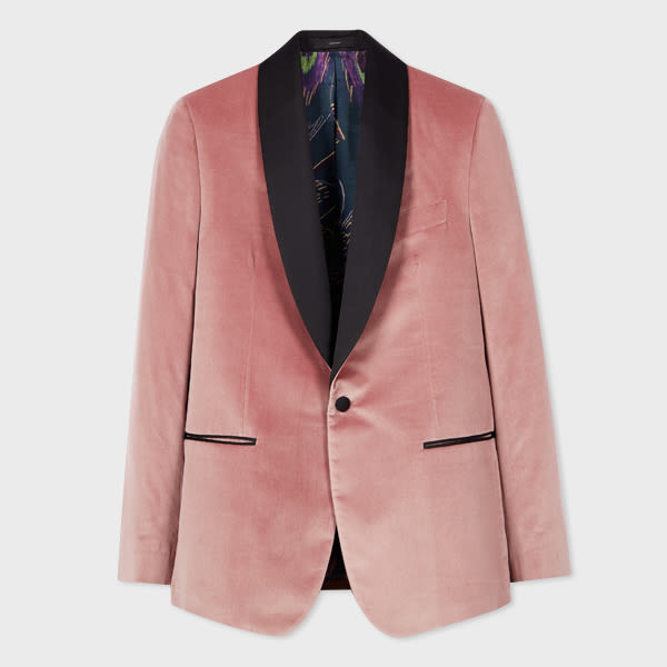 Shop Paul Smith Tailored-fit Dusty Pink Velvet Evening Blazer