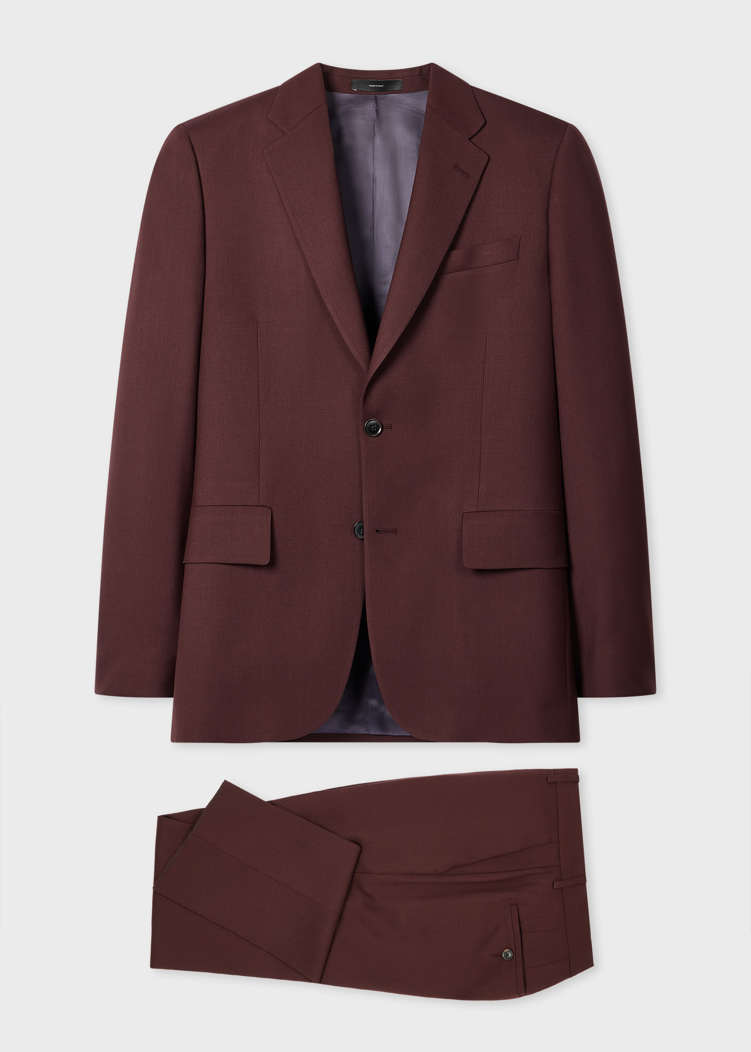 Paul Smith The Brierley - Burgundy Wool 'a Suit To Travel In' Red In Burgundy
