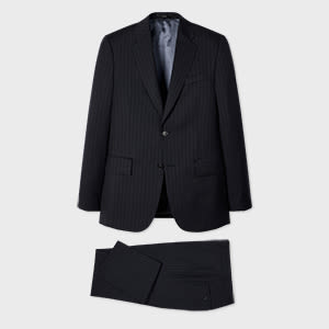 Paul Smith The Brierley – Navy Pinstripe Wool Two-Button Suit Blue