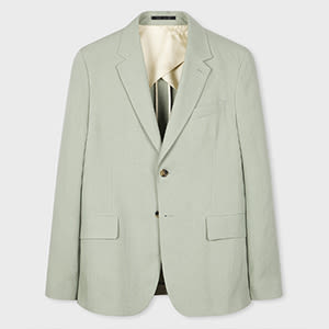 Paul Smith Light Green Linen Buggy-lined Blazer In Green