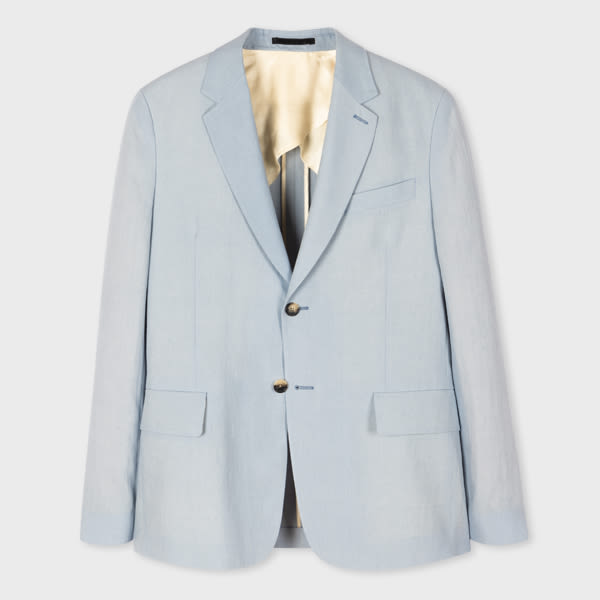 Paul Smith Light Blue Linen Buggy-Lined Blazer