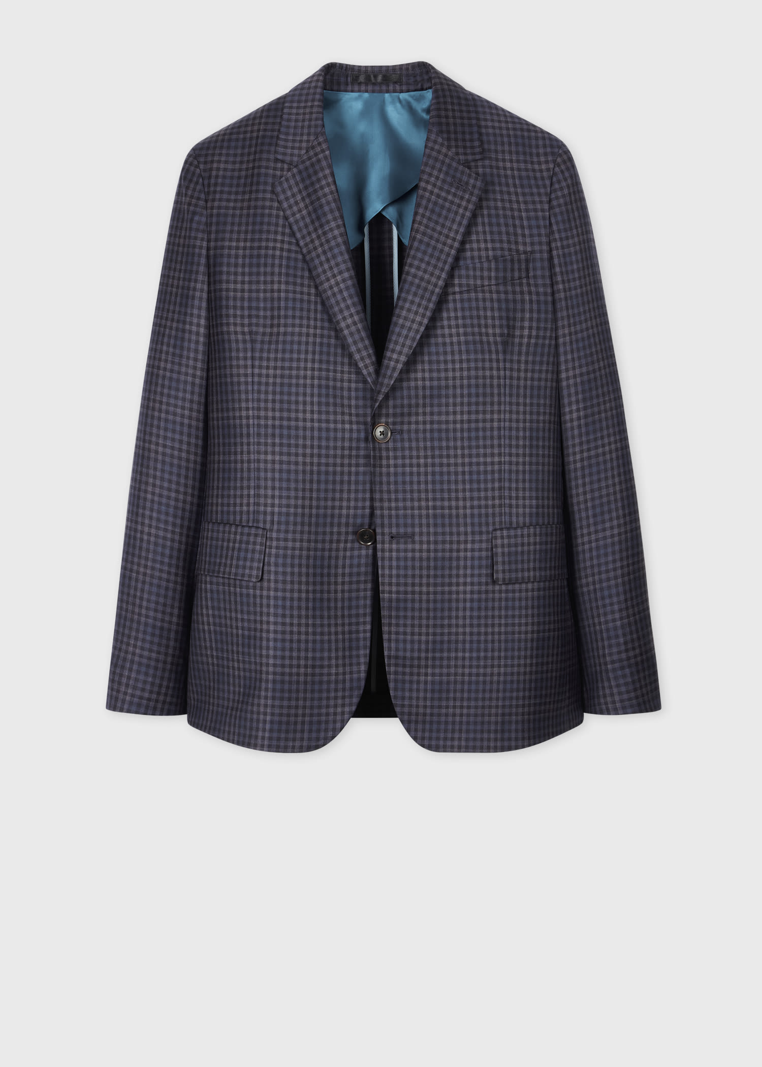 Paul Smith Dark Purple Check Wool Buggy-Lined Blazer