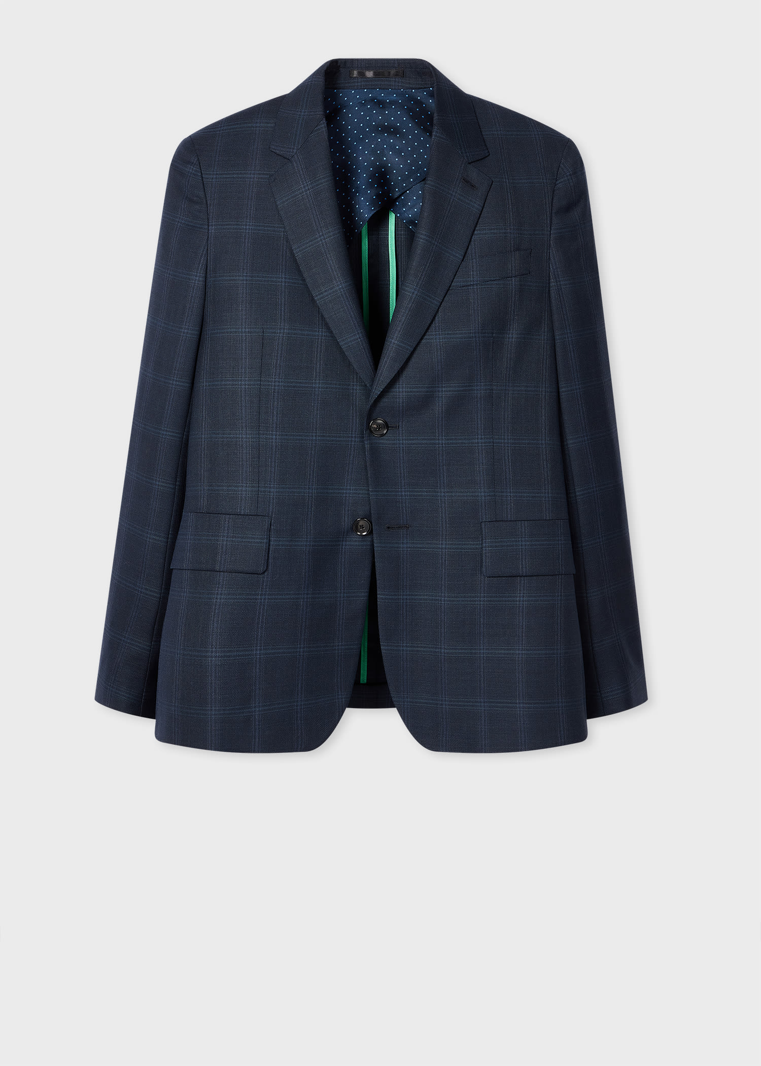 Paul Smith Navy Wool Check Buggy-lined Blazer Blue
