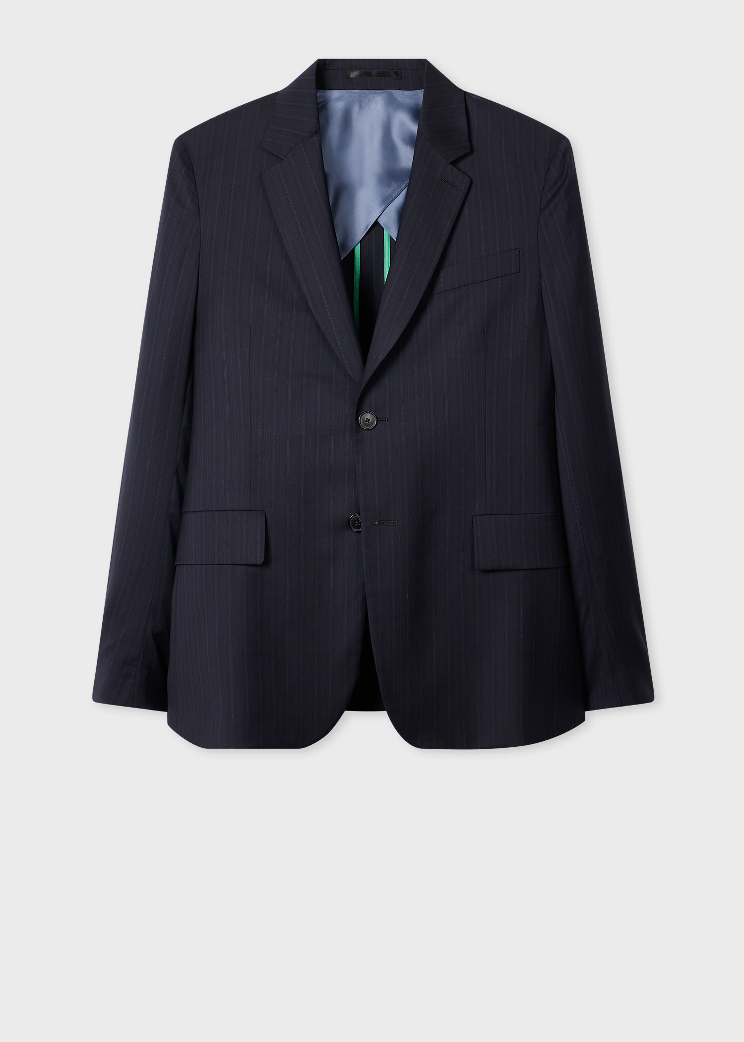Paul Smith Navy Stripe Tropical Wool Buggy-lined Blazer Blue In Blue