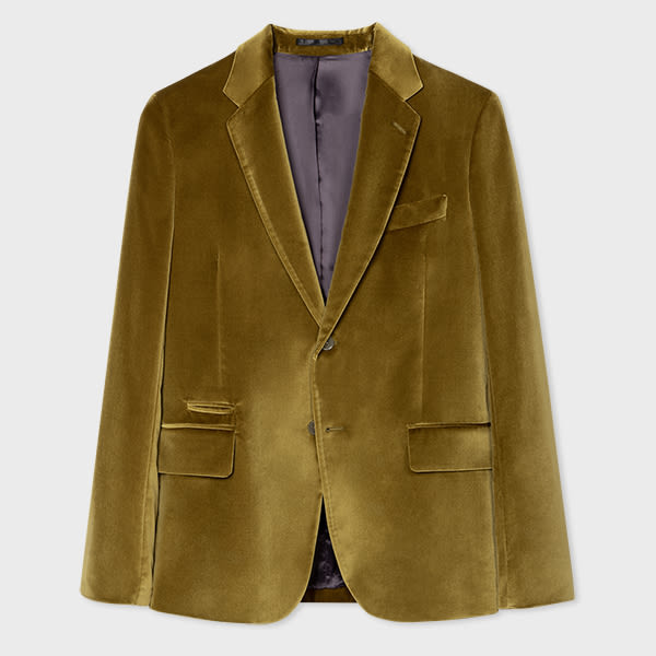 Paul Smith Chartreuse Velvet Blazer Orange