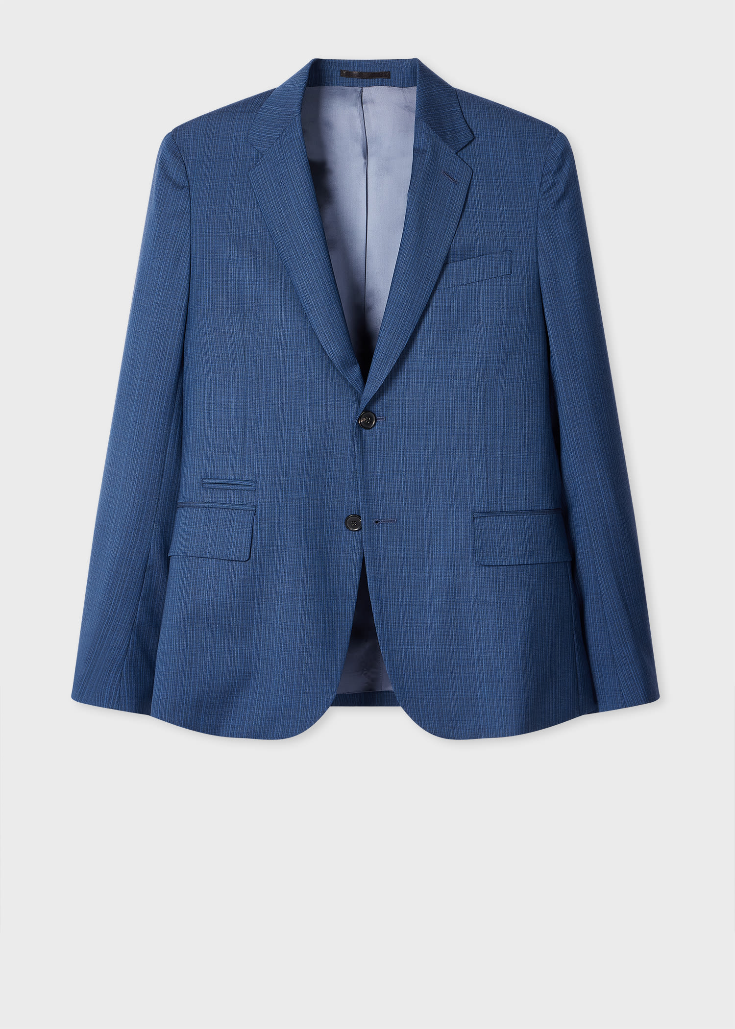 Paul Smith Navy Blue Check Wool Blazer In Blue