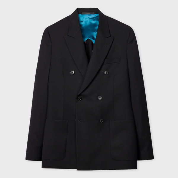 Paul Smith Tailored-fit Navy 'suit To Travel In' Double-breasted Blazer Blue