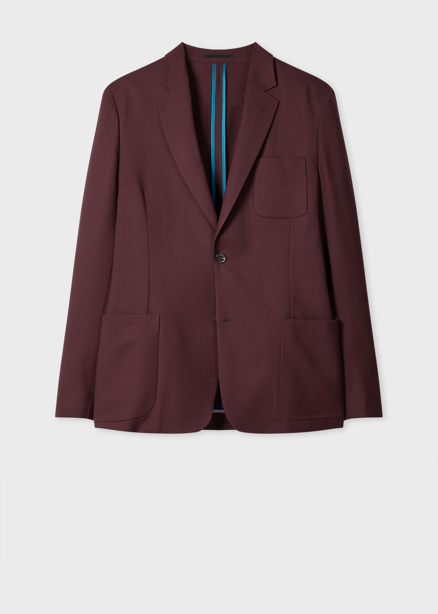Paul Smith A Suit To Travel In - Burgundy Wool Unlined Blazer Red
