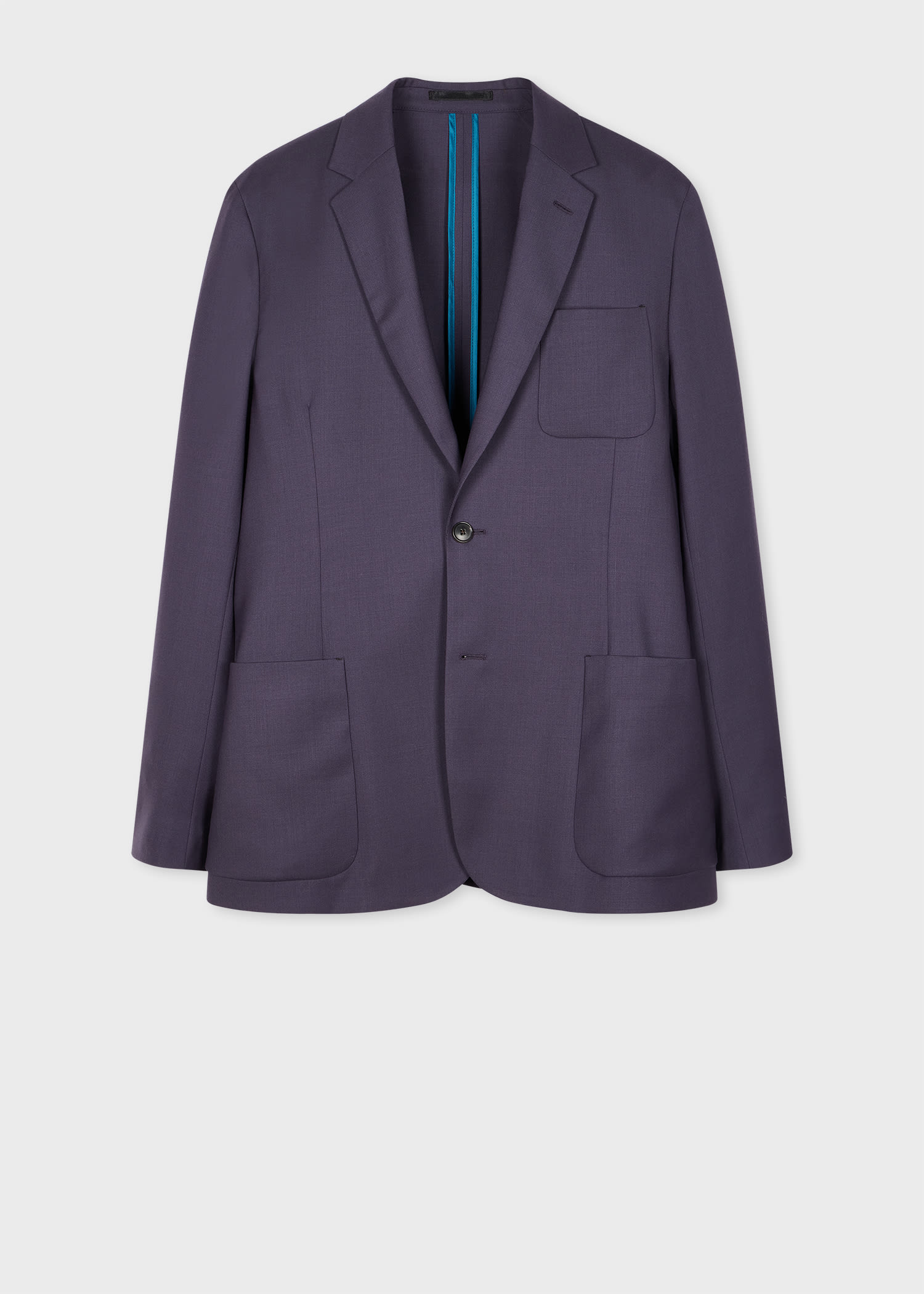 Paul Smith A Suit To Travel In - Slate Grey Wool Unlined Blazer Purple In Purple