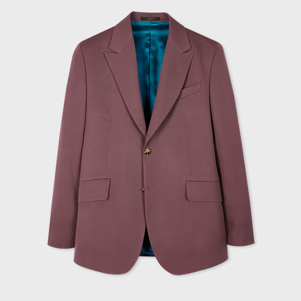 Paul Smith Tailored-Fit Mauve Wool Gabardine Blazer Purple