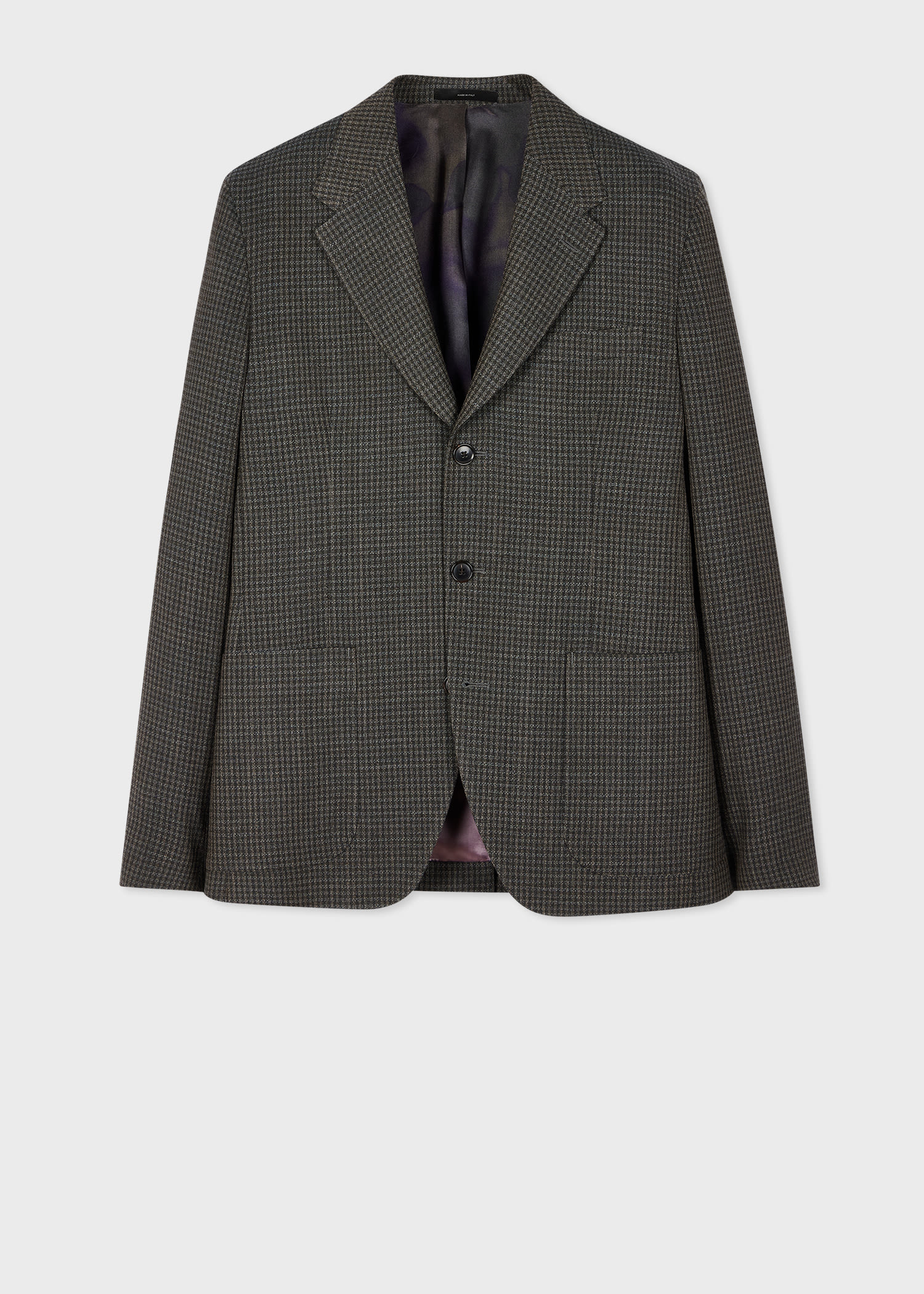 Paul Smith Slim-Fit Green Gingham Check Stretch-Wool Three-Button Blazer