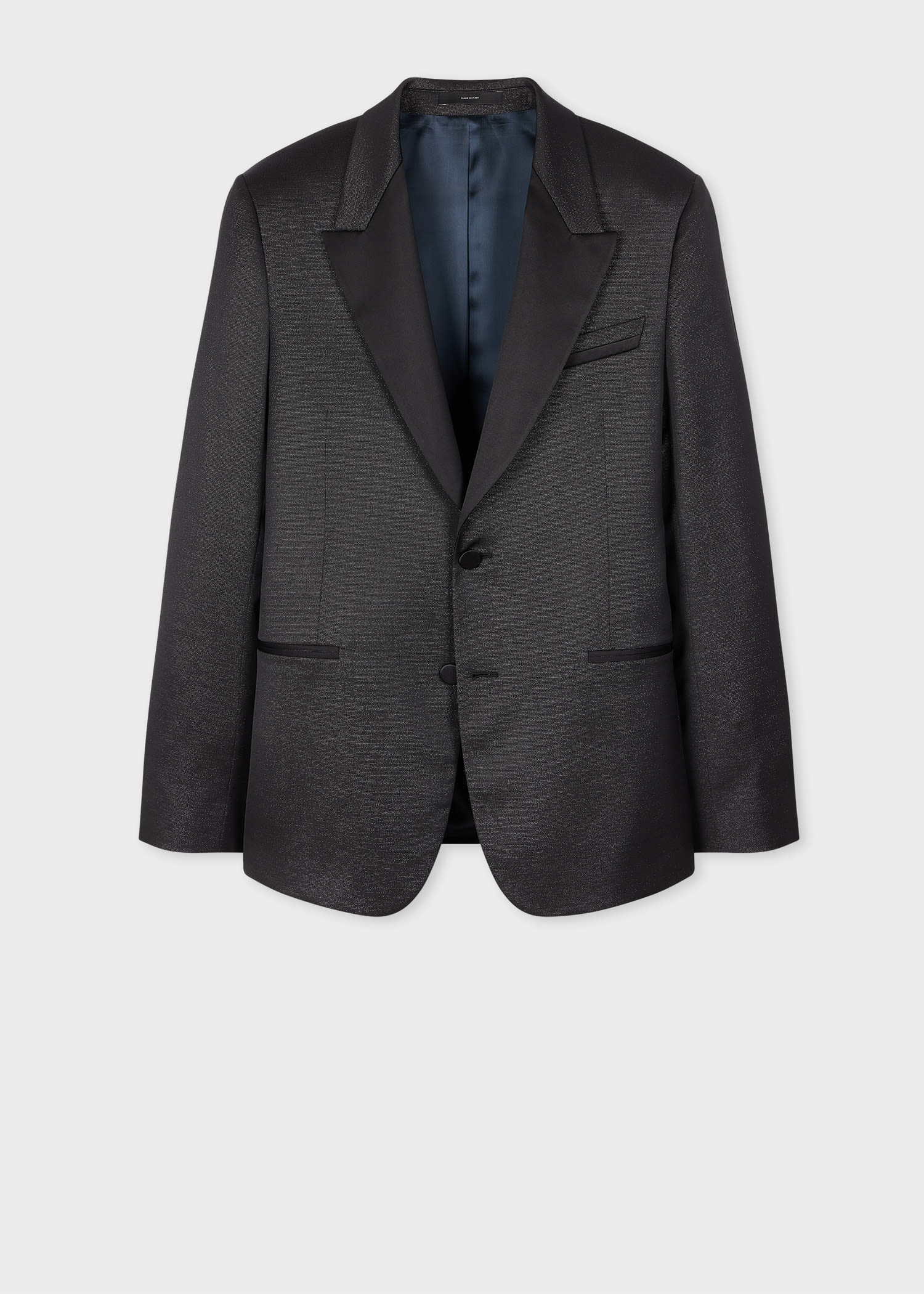 Paul Smith Tailored-fit Black Glitter Wool-blend Evening Blazer In Black