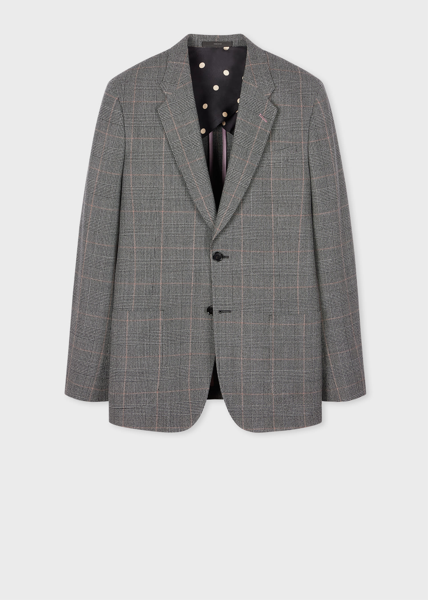 Paul Smith Tailored-fit Grey Check Wool Buggy-lined Blazer In Grey