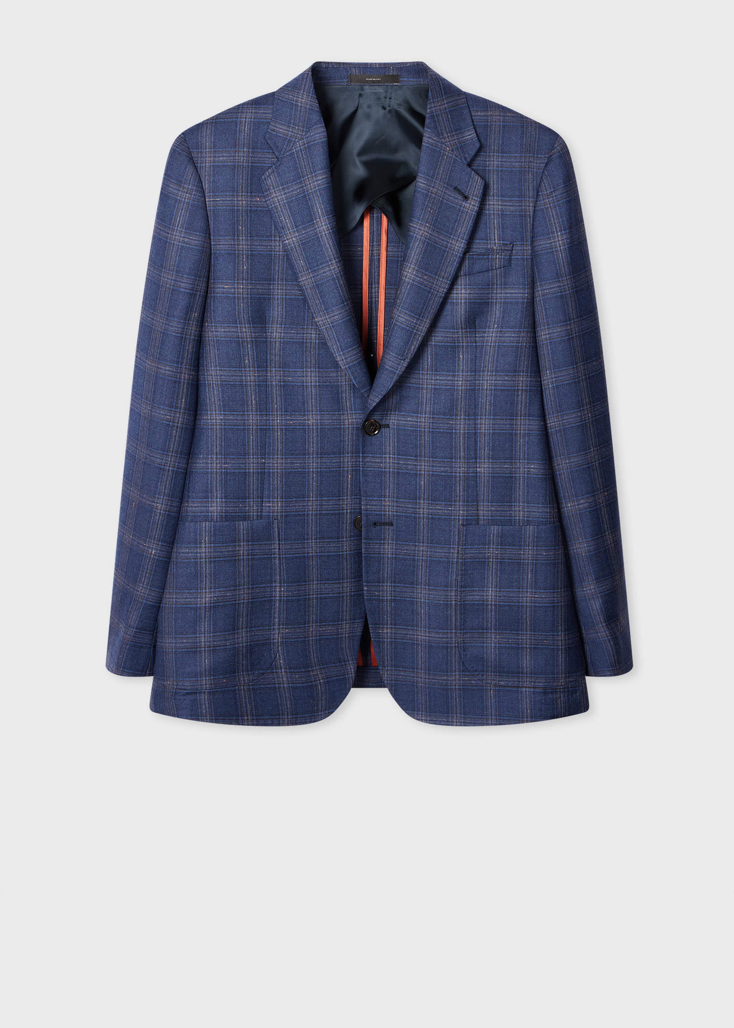 Paul Smith Blue Wool-cashmere Check Buggy-lined Blazer In Blue